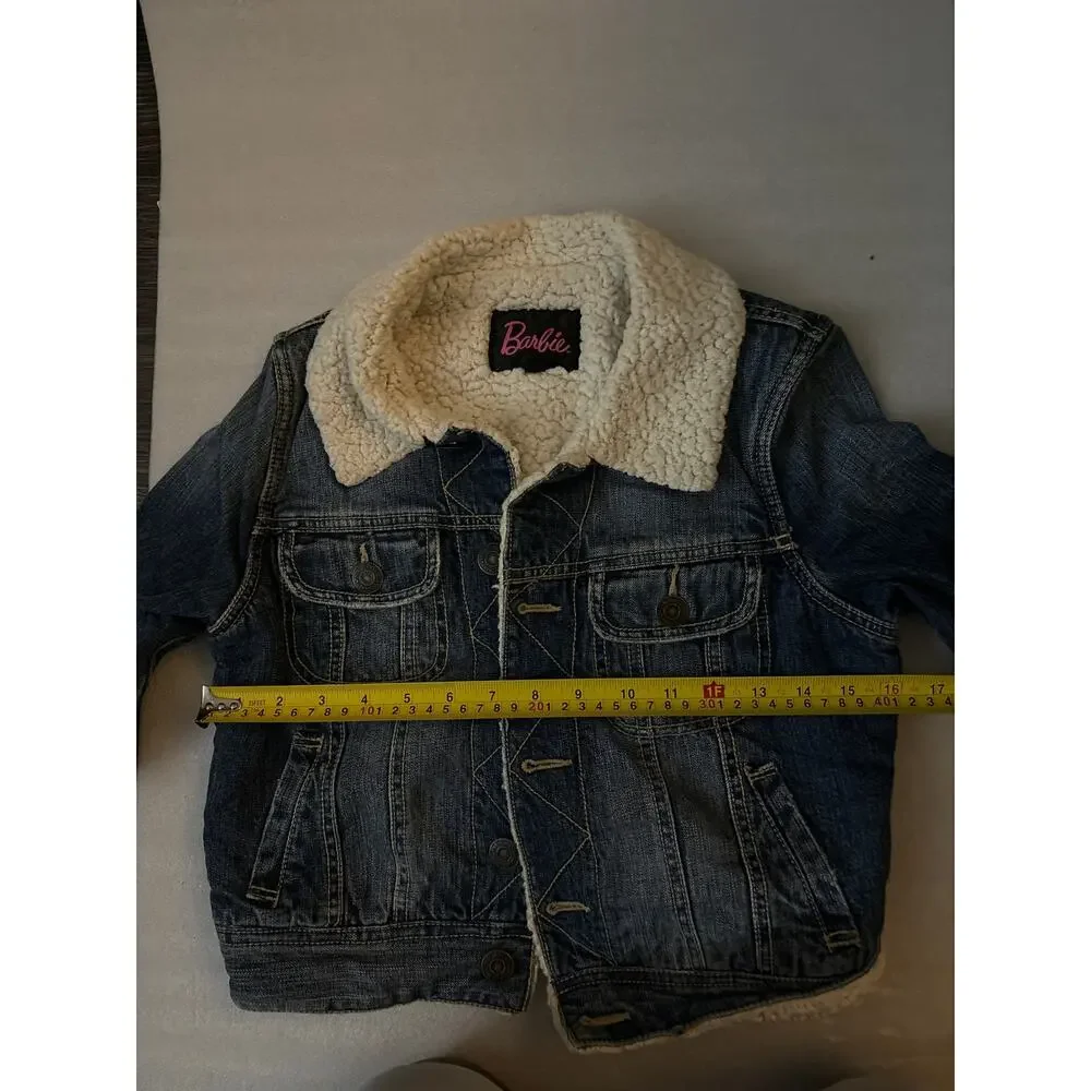 Barbie Denim Fleece Lined Cropped TruckerJacket Sanei International Size 0 Japan